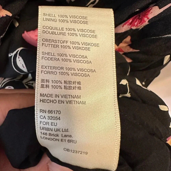 NWT Free People Lighten Up Black Floral Combo Shirt Dress Size Small - Picture 6 of 6